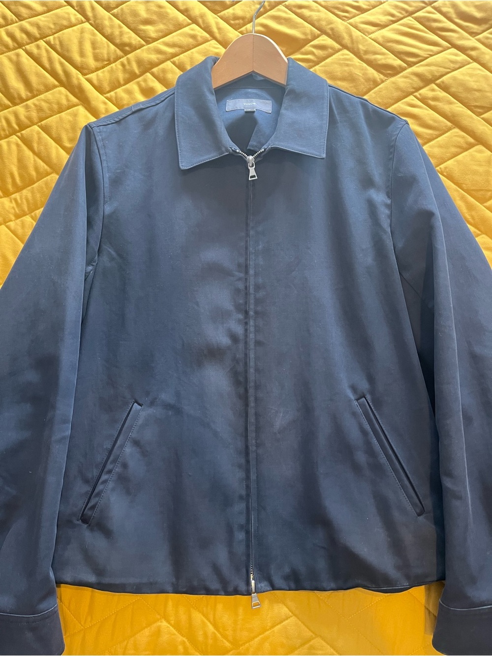 Vince Men's Navy Zip-Front Jacket Size M